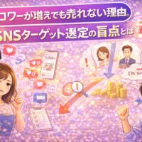 フォロワーが増えても売れない原因を解説するSNSターゲット選定の盲点を表したイラスト