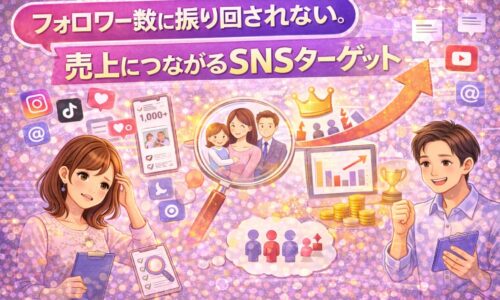 フォロワー数に振り回されず売上につなげるSNS広告の必要性と判断基準を表したイラスト