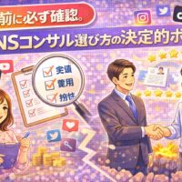 SNS広告が必要か迷う人向けに、契約前に確認すべきSNSコンサル選び方の決定的ポイントを解説するイメージ