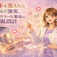 台本を変えたことでインスタリール集客の反応が激変した理由を、インスタリールと台本設計の関係で解説したイラスト
