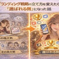 ブランディング戦略 立て方を変えることで、その他大勢から抜け出し「選ばれる側」になった変化を、発信前と発信後の対比で表したビジュアル