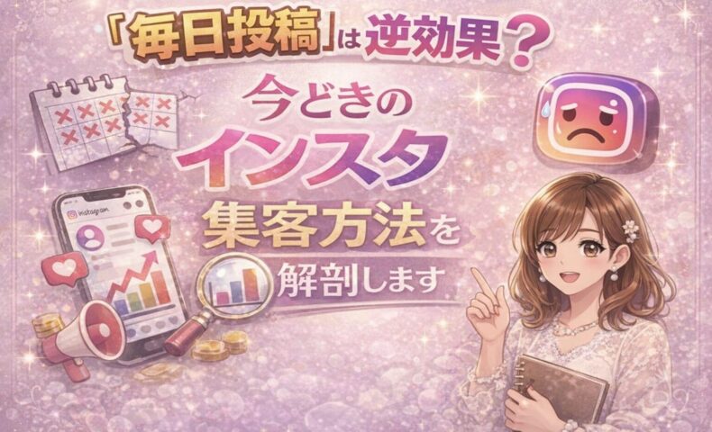 毎日投稿は逆効果？今どきのインスタ集客方法を解説する女性向けインスタ集客のイメージ画像