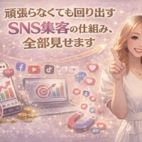 頑張らなくても回り出すSNS集客の仕組みを解説する、女性起業家向けSNS集客のイメージ画像